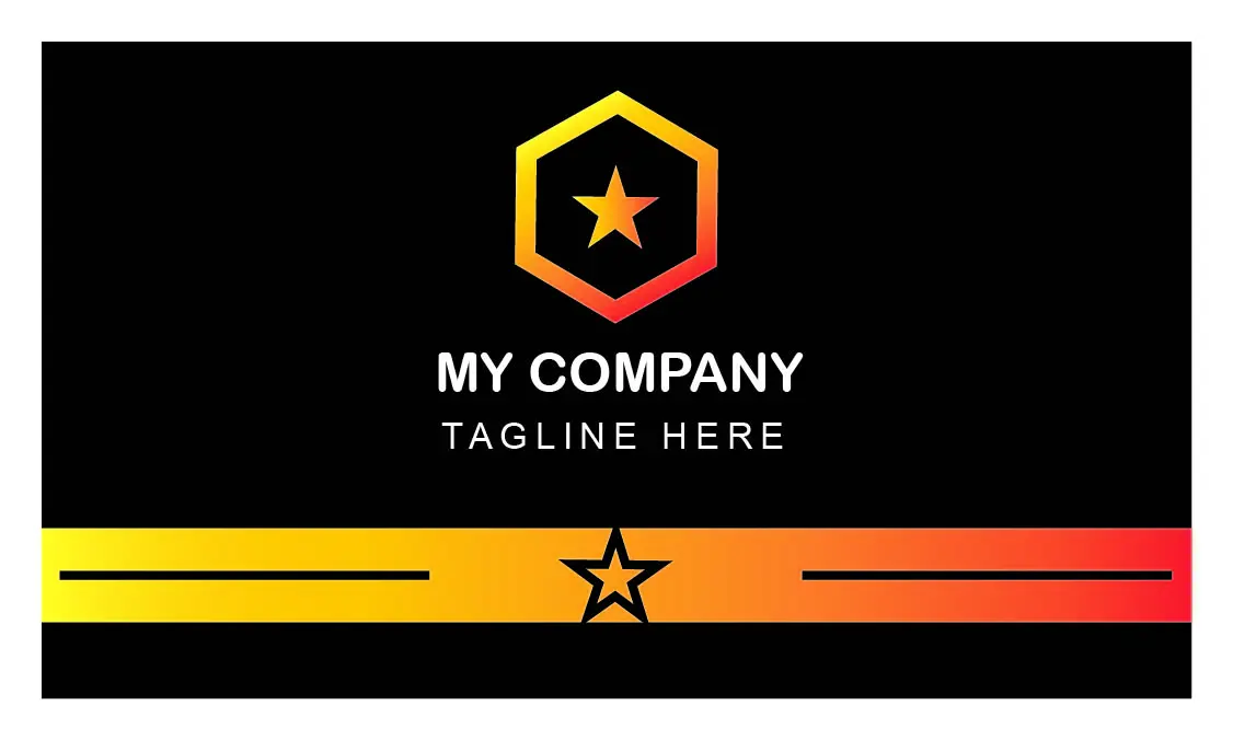 Black and orange business card front design