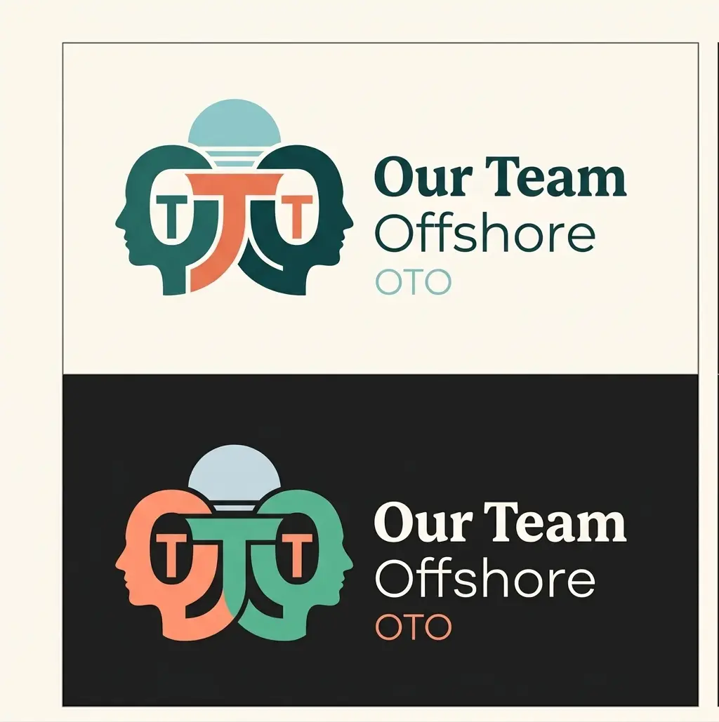 Our Team Offshore monogram logo presentation